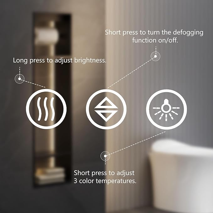 Sweetcrispy 36"x48" Smart Anti-Fog LED Bathroom Mirror - Image 5