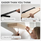 Homeforia 36 inch Wood Floating Shelves, High End Solid Natural Wood 36inch - Image 6