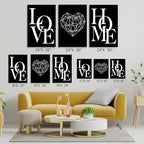 GUBIYU Love Home Wall Decor Black and White Farmhouse Modern Art - Image 2