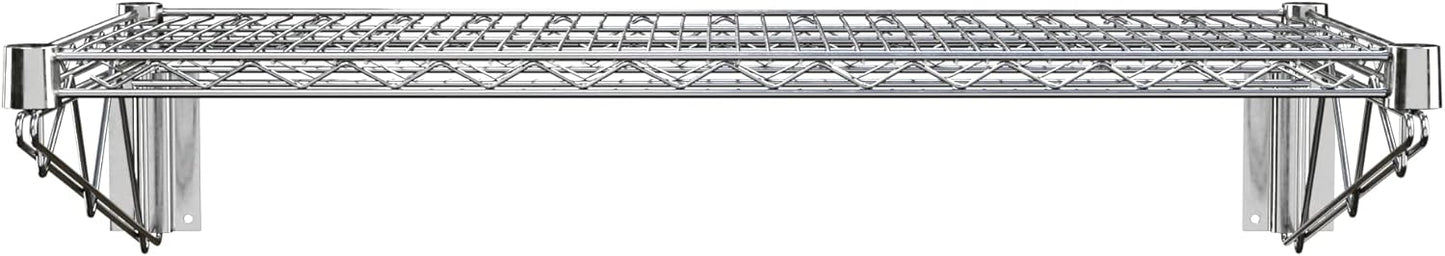 18" x 36" Chrome Wire Wall Mount Shelf