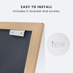 Amorho Bathroom Mirror for Wall, 48X32 Inch Oak Wood Grain Metal Framed Mirror - Image 7
