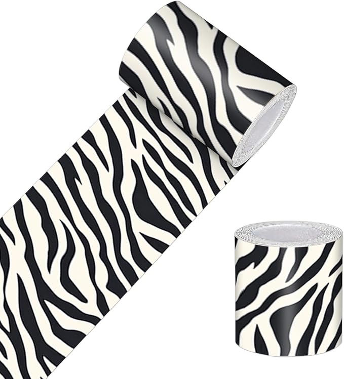 HOMETITUTE Wallpaper Border Peel and Stick Zebra Stripe Texture Decorative Wall by HOMETITUTE