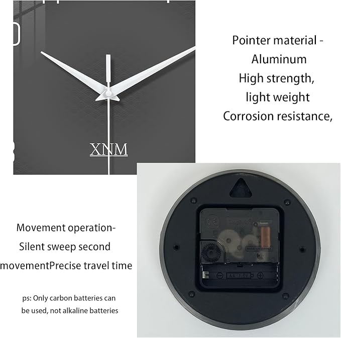 XNM Round Large Wall Clock for Living Room 24 Inch Wall Clocks Battery Operated - Image 7