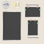 Koonmi Silver Rectangle Wall Mirror, 30x55 Inch Bathroom Mirror, Aluminum Frame - Image 8