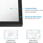 LOAAO 60"X30" Black Rectangle Bathroom Mirror Wall, Matte Black Aluminum Alloy - Image 5