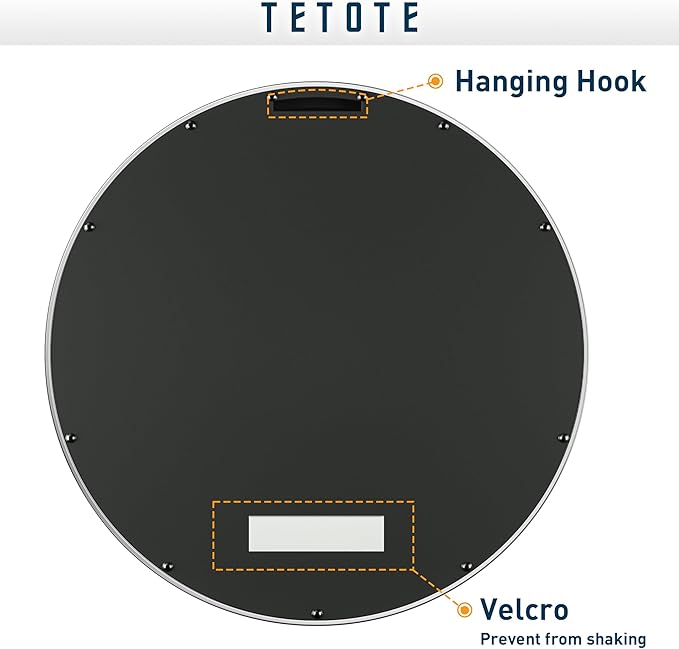 TETOTE Silver Round Mirror for Bathroom, 30 Inch Modern Circle Mirrors - Image 6