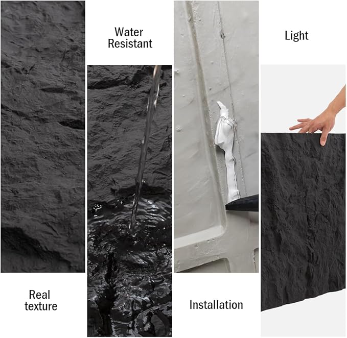 4-Pack 3D PU Stone Wall Panels for Interior Decor | Faux Stone Accent Tiles - Image 5
