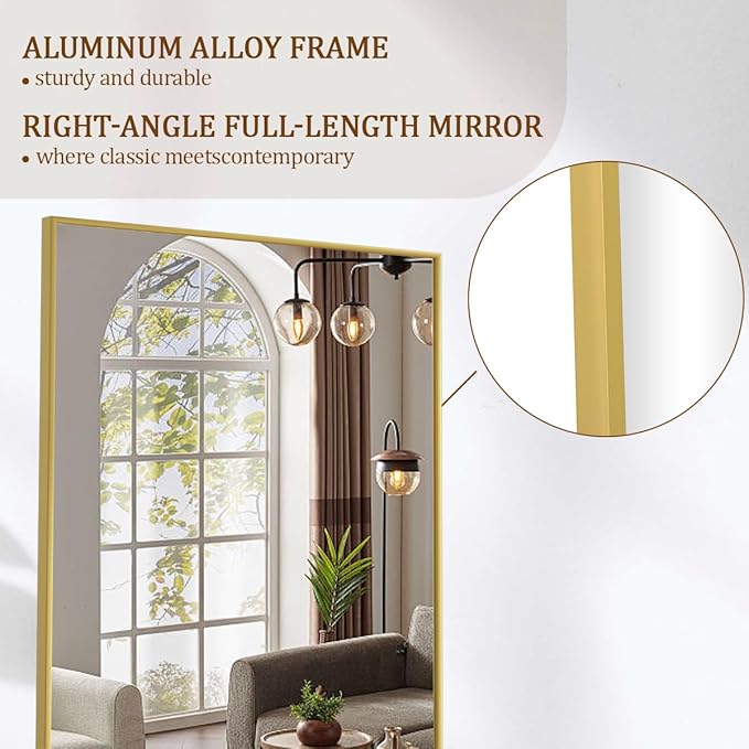 Koonmi 71"x26" Floor Mirror Full Length, Bedroom Floor Body Mirror - Image 3