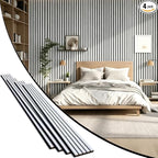 Wood Slat Acoustic Panels, 4 Pack 94.5"x7.9" 3D Wall Panels, Modern Fluted by TREKATLAUTO
