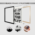 Do It For The Plot Quote Poster, Vintage Black White Newspaper Canvas Wall Art - Image 3