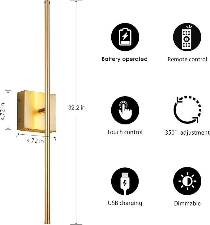 KARTOOSH Battery Operated Wall Sconces - Image 3