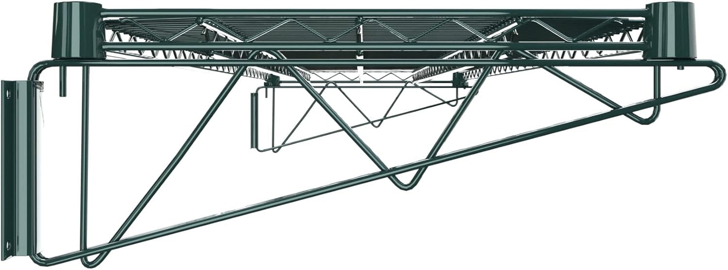 18" x 60" Green Epoxy Wire Wall Mount Shelf