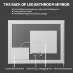 Koonmi 36"x24" LED Mirror for Bathroom, 90CRI Anti-Fog Vanity Mirror - Image 8