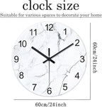 Extra Large Marble Decorative Wall Clocks Battery Operated 24 Inch Modern - Image 3