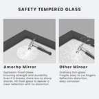 Amorho Black Bathroom Mirror, 72 X36 Inch Thick Metal Framed Wall Mirrors - Image 4