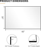 KOCUUY Black Rectangle Mirror, Large Black Wall Mounted Mirror, Metal Framed - Image 9