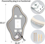 55″x31.5″ Modern Irregular LED Bathroom Mirror - Image 6