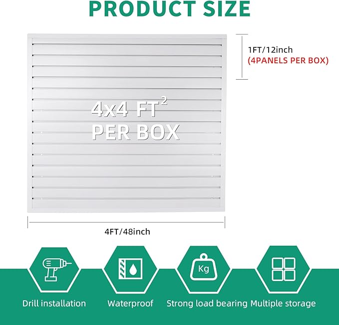 FRAYSCENT Slat Wall Paneling Garage Slat Wall Storage Systems Slatwall Panels - Image 4