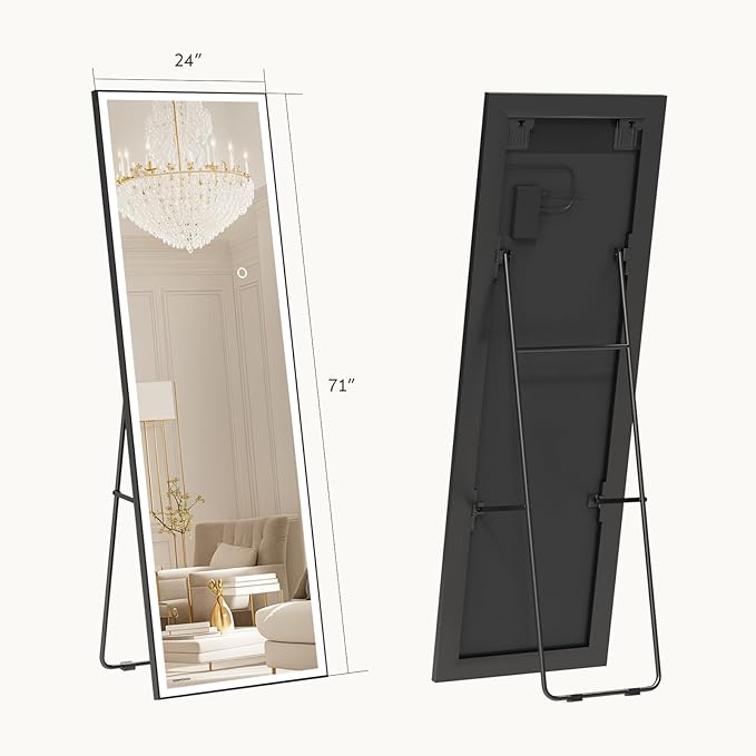 Kosmonia 71x24 Full Length Mirror, Dimmable 3 Color LED Light w/Light Memory - Image 2