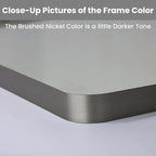LOAAO 32X36 Inch Brushed Nickel Bathroom Mirror, Rounded Rectangle Silver Metal - Image 3