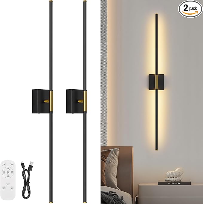 Battery Operated Wall Sconce Set of Two by JZEKVN