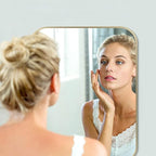 40x30 Inch Gold Bathroom Mirror, Brushed Gold Metal Framed Rectangular Mirror - Image 3