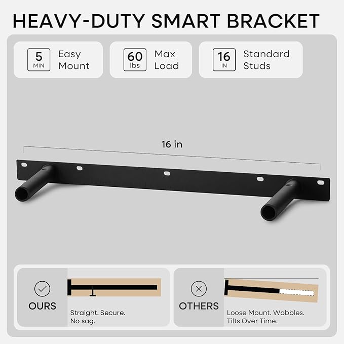 Homeforia Classic Walnut 24 inch Floating Shelf, High End Solid Real Wood Small - Image 4