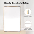USHOWER Gold Bathroom Mirrors 22"x30" 2 Pack, Brushed Gold Rounded Rectangle - Image 6