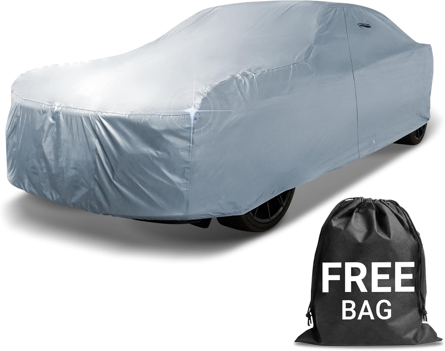 iCarCover 18-Layer Car Cover Waterproof All Weather, Premium Quality Car Covers for Automobiles, UV Protection, El Camino, Monte Carlo, Thunderbird, Cutlass, Roadrunner, Fits 202-209 Inches