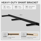 Homeforia Walnut 42 inch Floating Shelves, High End Solid Real Wood 42inch - Image 4