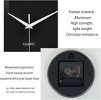 XFM Large Black Wall Clock 24 Inch Simple Wall Clocks Battery Operated Modern - Image 7