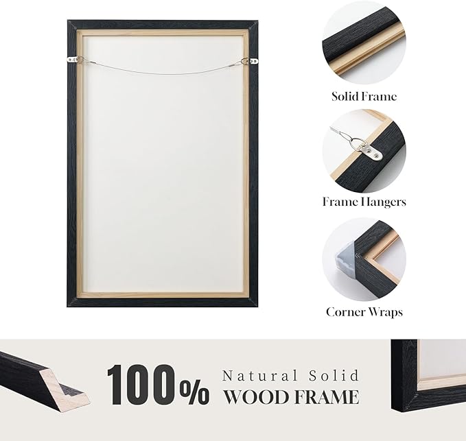 Extra Large Framed Black and White Abstract Wall Art - Image 6