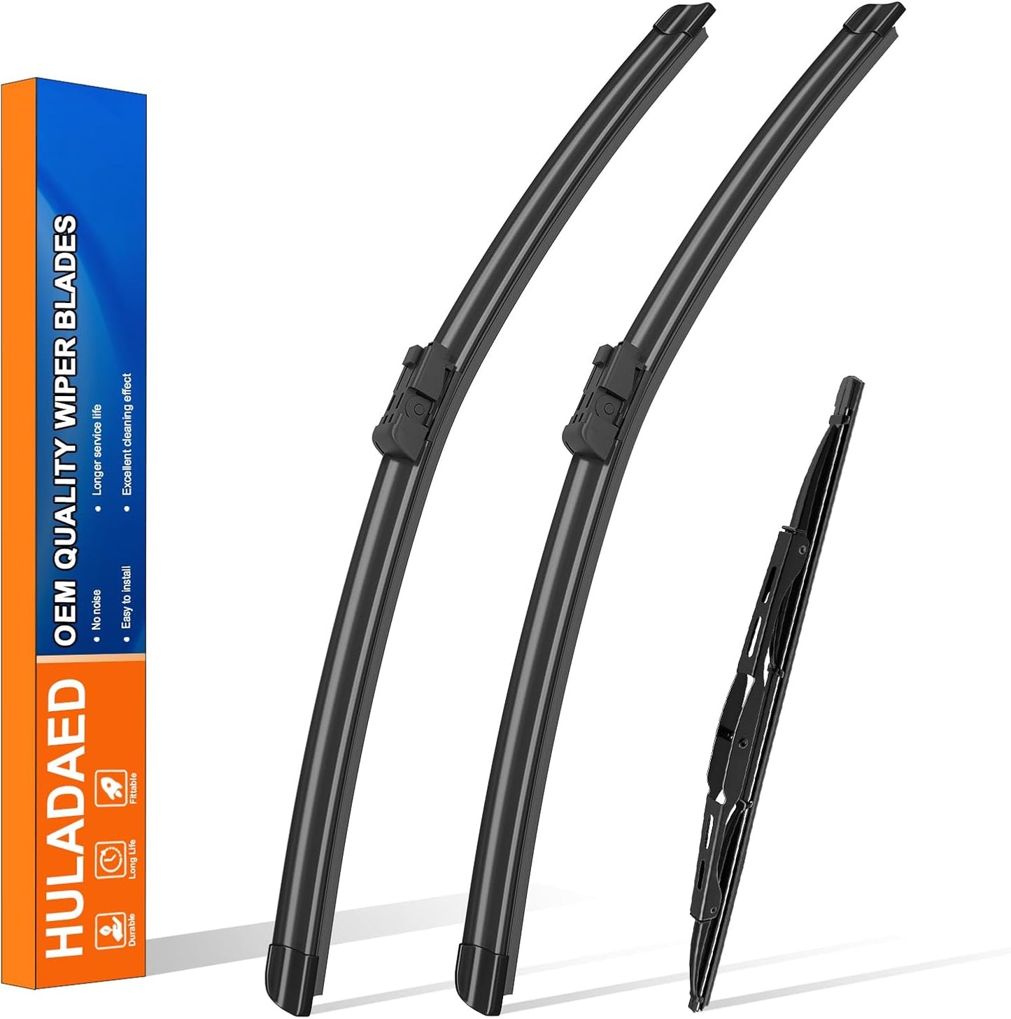 HULADAED® 24'' 17'' 13'' Windshield Wipers Replacement for GMC Terrain Chevrolet Equinox 2017-2010,Silicone Front Rear Wiper blades for MY Car-All Weather & Quiet(3 PACK)