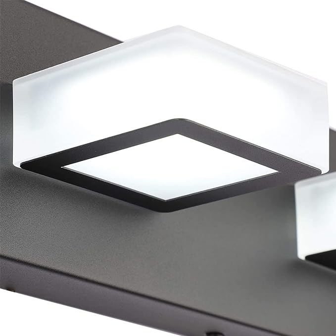 Ralbay 46" LED Matte Black Vanity Lights 7 Lights Acrylic Metal Black Modern - Image 7
