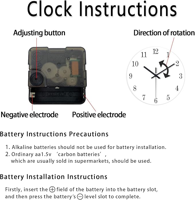 Extra Large Wall Clocks for Living Room Decor 24 Inch Glass Blue Clock Battery - Image 5
