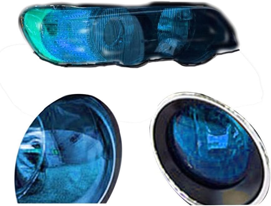 12 by 48 Inches Self Adhesive Headlight, Tail Lights, Fog Lights Tint Vinyl Film (12 X 48, Light Blue)