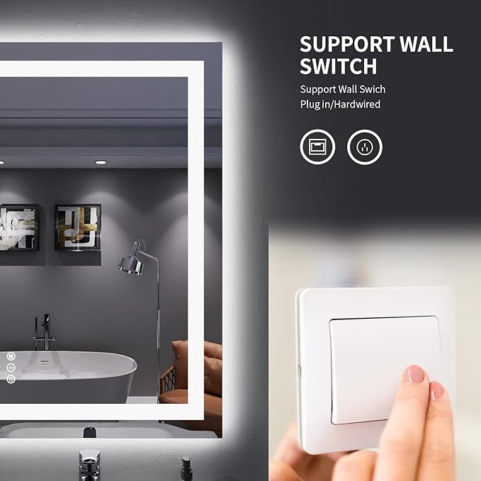LOAAO 24"X36" LED Bathroom Mirror - Image 7