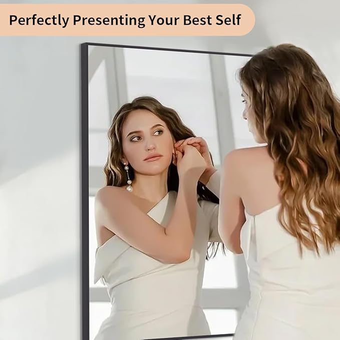 Koonmi Black Mirrors for Wall, 36x48 Inch Bathroom Mirror, Rectangular Wall - Image 9