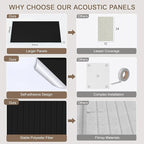 10Pack Large Acoustic Panels, Self-Adhesive Sound Dampening Wall Panels - Image 5