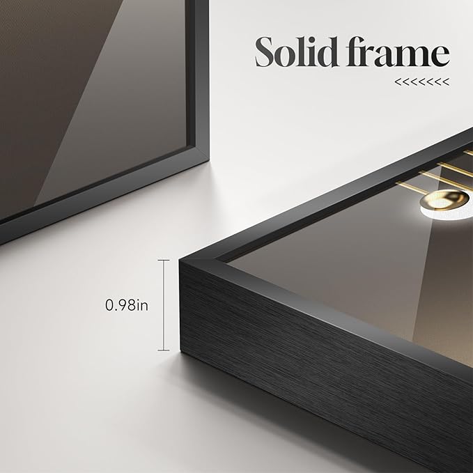 Large Framed Modern Luxury Black and Gold Abstract Wall Art - Image 6