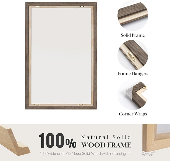 Large Framed Botanical Wall Art Set of 2, Modern Minimalist Floral Canvas Wall - Image 7