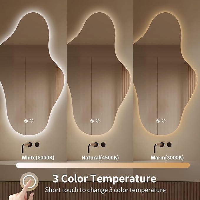 Modern Irregular LED Bathroom Mirror - Image 5