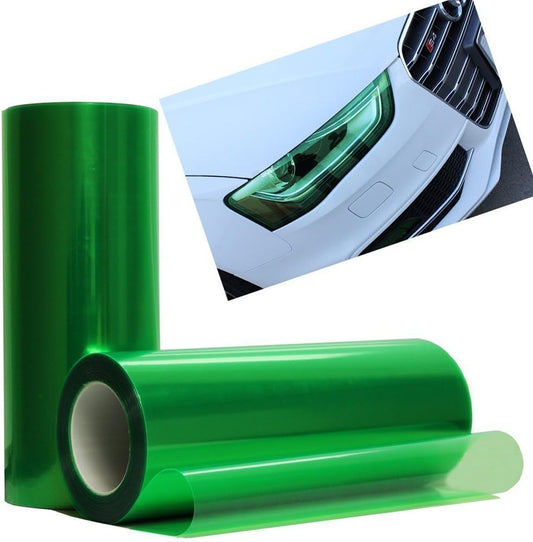 12 by 48 Inches Self Adhesive Headlight, Tail Lights, Fog Lights Tint Vinyl Film (12 X 48, Green)