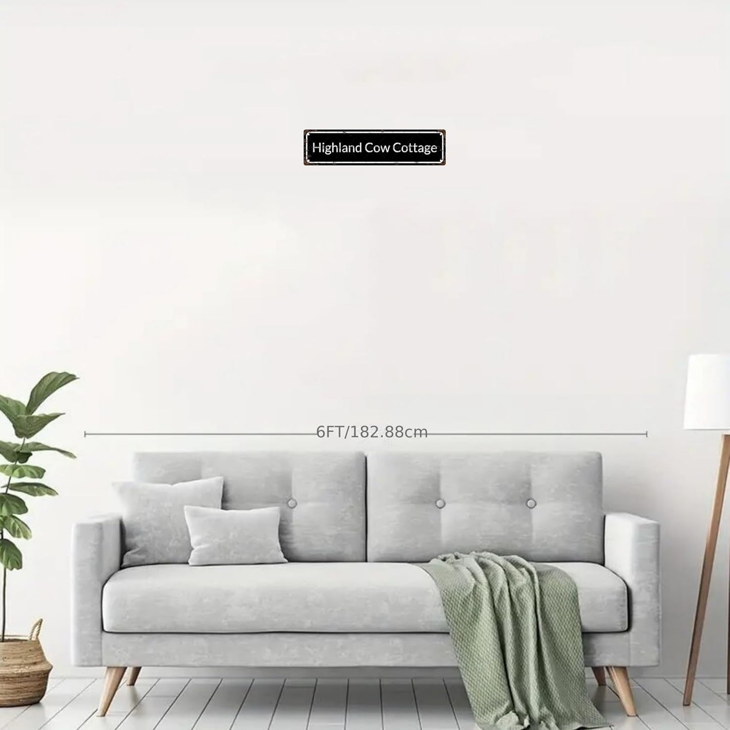 Highland Cow Cottage Vintage Metal Tin Sign, Street Sign, Home Decor, Room Decor, Wall Decor, Bathroom Decor, Bar Decor, Cafe Decor, Garage Decor, 16 x 4 Inch