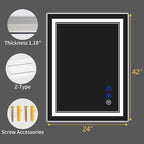 42"x24" LED Bathroom Mirror - Image 9
