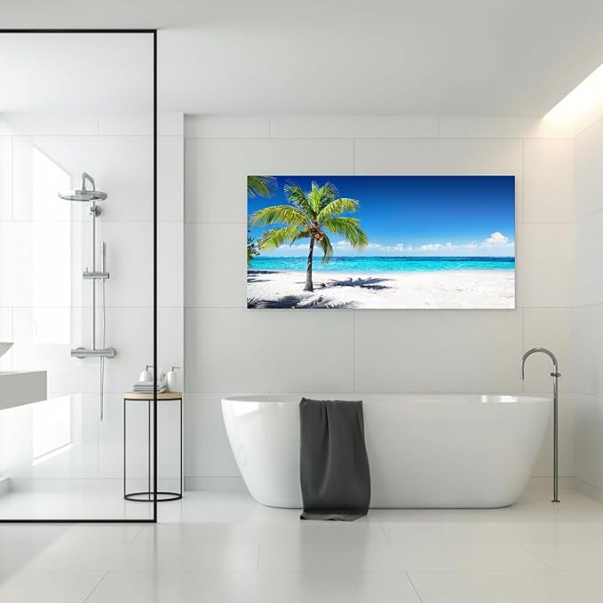 Baisuart-S03998 Large Canvas Wall Art Summer Ocean Waves Prints Coconut Trees - Image 6