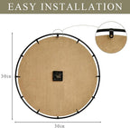 EMAX HOME Large Old Town Farmhouse Black Wall Clock 30 Inch Rustic Antique Wood - Image 2