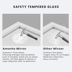 Amorho Bathroom Mirror, 55x32 Inch White Thick Metal Framed Wall Mirrors - Image 4
