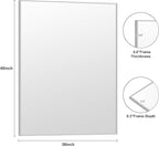 KOCUUY Silver Bathroom Mirror, HD Tempered Glass, Anti-Rust Brushed Silver Frame - Image 9