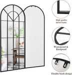 Full Length Mirror, Large Body Arched Wall Mounted Window Pane Mirrors - Image 7